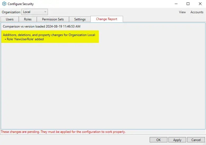 DataHub Change Report View