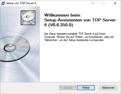 TOP Server Installer with German Selected