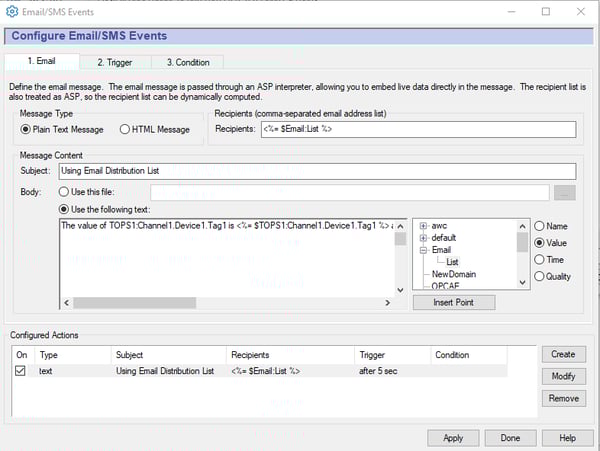 Screenshot - DataHub Email/SMS Distribution List Syntax
