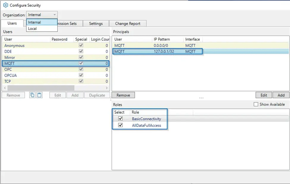 Cogent DataHub Internal Security