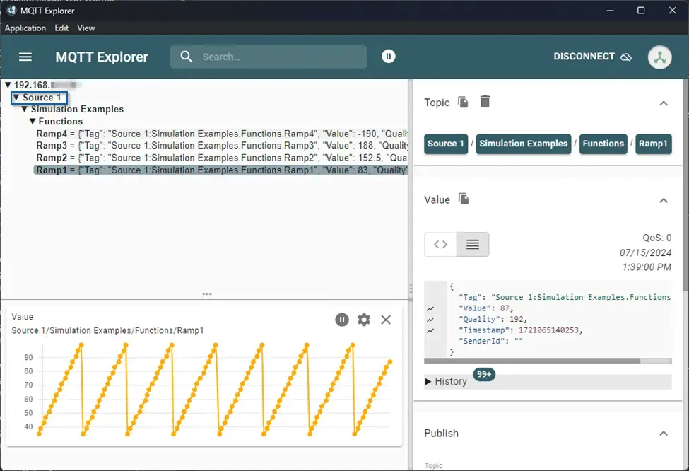 Cogent DataHub MQTT Explorer Remote Source1