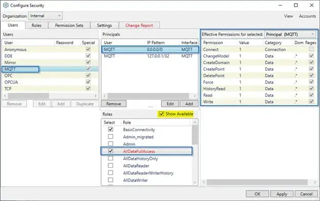 Cogent DataHub Security Users
