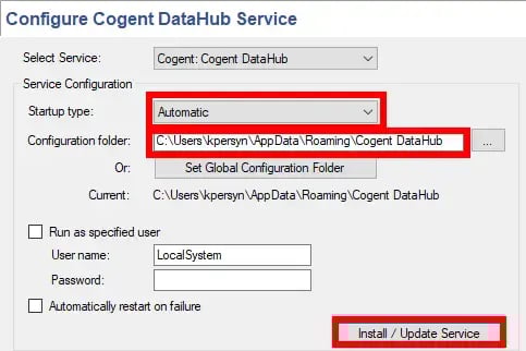 DataHub Configure Service Manager