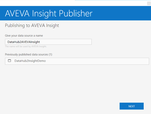 9_Screenshot_DataHub_AVEVAInsightPublisher_DataSourceName