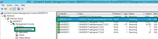 Screenshot_AVEVA_Historian_DataAcquisitionStatus