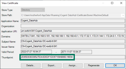 Screenshot_DataHub_OPCUA_AppCertDetails
