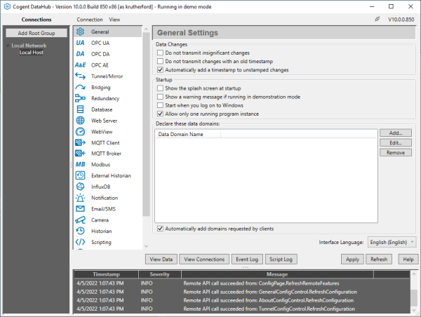 Screenshot_DataHub_Remote_Config_Client_Connected