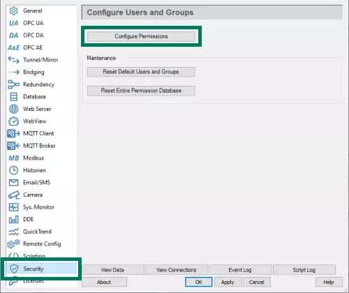 Screenshot - DataHub Security Section