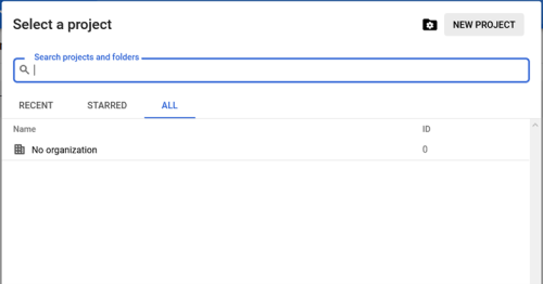 Screenshot - Add a New Project in Google Cloud IoT Core