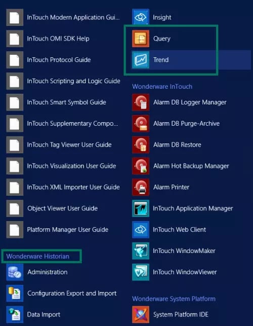Screenshot_Launching_AVEVA_Historian_Trend_Query