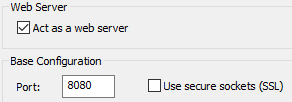 Screenshot - DataHub Web Server port configuration