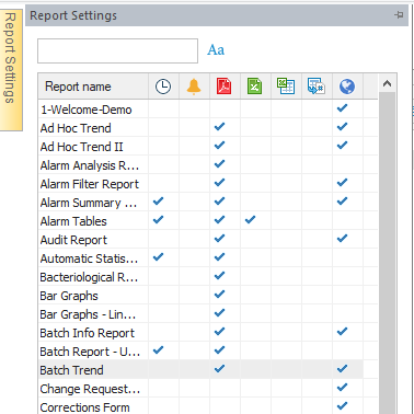 Screenshot - Report Settings Manager