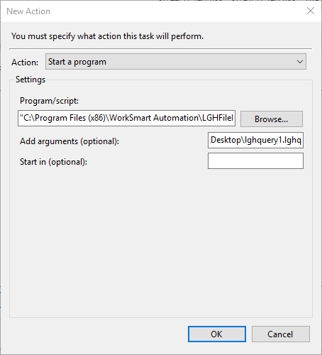 Defining a New Scheduled Action