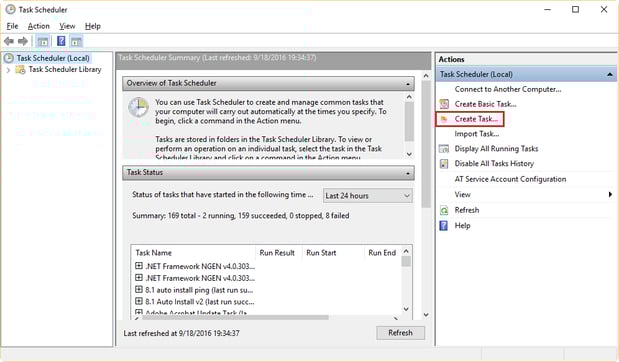 Using Windows Task Scheduler
