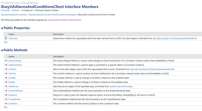 OPC UA Alarms and Conditions Method calls