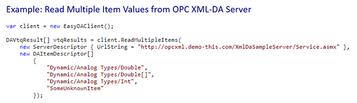 OPC XML DA Example