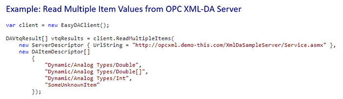 Developer Opc Client Example OPC Data Client UA, DA, A&E, XML-DA Development Toolkit