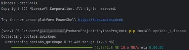 OPC Data Client Terminal Quick OPC Install