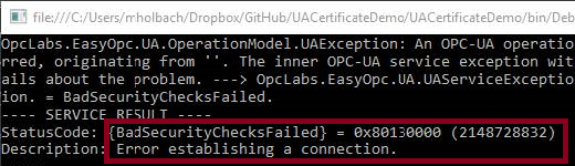 OPCUA_DataClient_CertificateExchange_Error