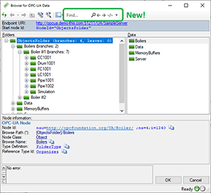 Screenshot - OPC UA Browse Dialog w/ Search