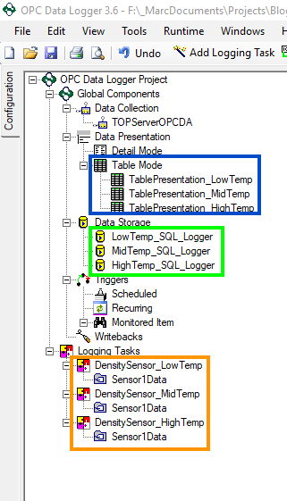 Screenshot - Tasks For Logging Based on Temperature Range