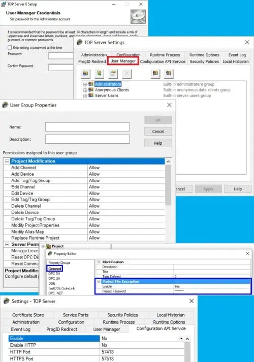 TOP Server Composite Config Security