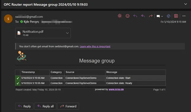 OP Router Notification Email