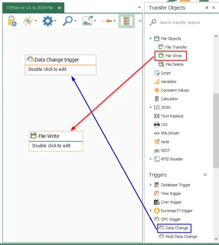 OPC Router Source Destination Objects