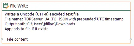 OPC Router File Write Complete