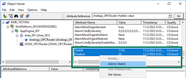 Screenshot_AVEVA_SP_OPCRouterItems_ObjectBrowser_AddtoWatch