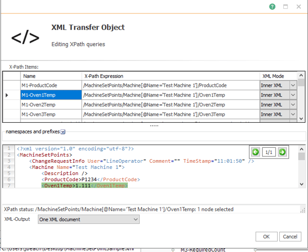 Screenshot - OPC Router XPath Configuration