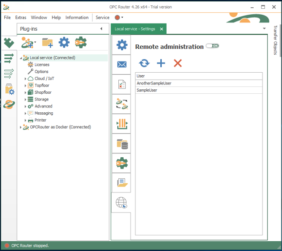 Screenshot - OPC Router Multiple Users for Remote Configuration