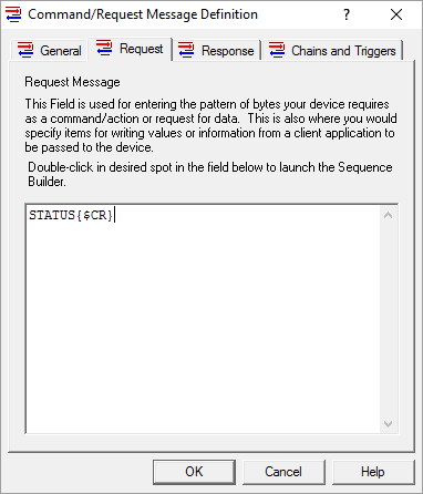The Heartbeat Command/Request Message - Request Tab