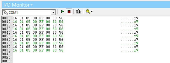 Viewing Successful Received Device Data in OmniServer I/O Monitor