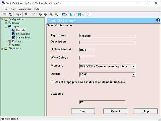 OmniServer Topic with Topic Variable for Device ID