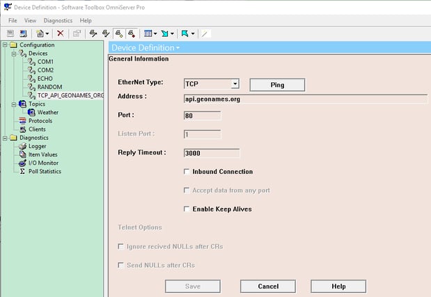 Creating a New Ethernet Device in OmniServer