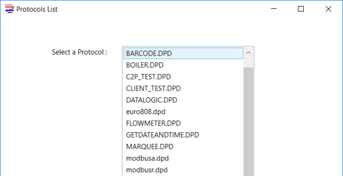 Screenshot - OmniServer Visual Protocol Builder Protocol Selection