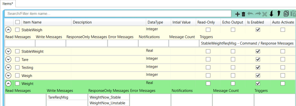 Screenshot - New OmniServer Protocol Item List