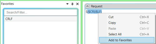 Screenshot - Adding a Selection to Favorites Module in OmniServer Protocol Builder