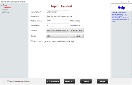 Screenshot - OmniServer Topic Wizard