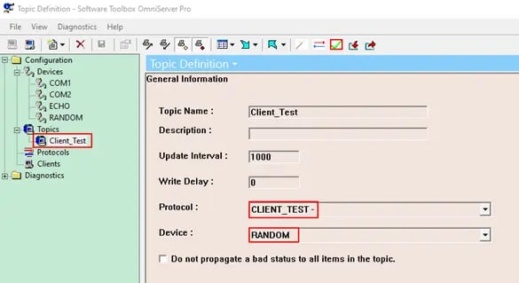 OmniServer Configuration Window