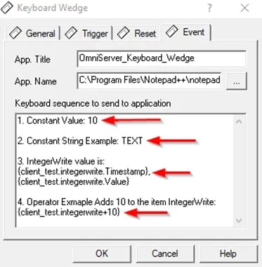 OmniServer Keyboard Wedge Event