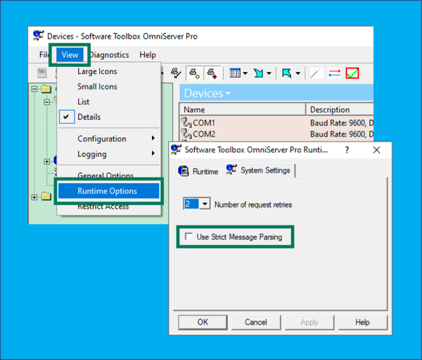 Diagram - OmniServer Strict Message Parsing Setting