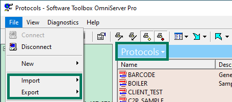 Screenshot_OmniServer_FileMenu_ImportExport