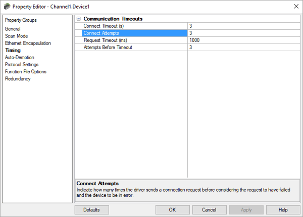 New Connect Attempts setting