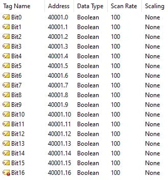 TOP Server Bit Level Tags