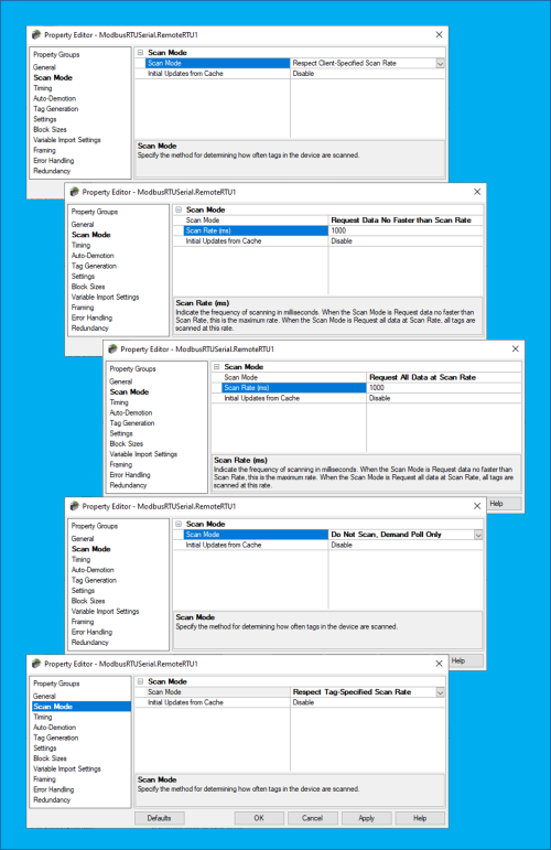 Diagram - TOP Server Scan Mode Types