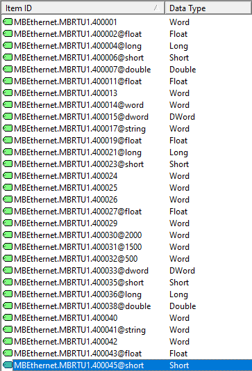 Screenshot - TOP Server Dynamic Tag Addresses