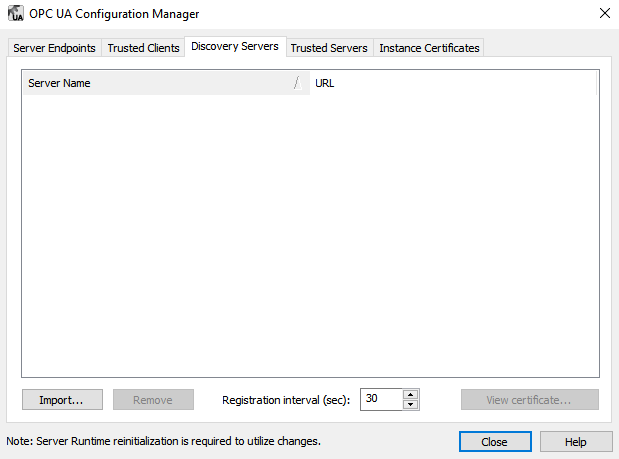 Screenshot_TOPServer_OPC_UA_DiscoveryServers_Empty