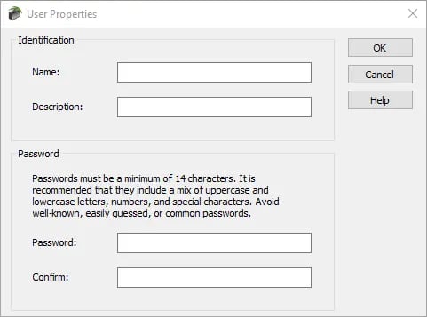 TOP Server Create New User